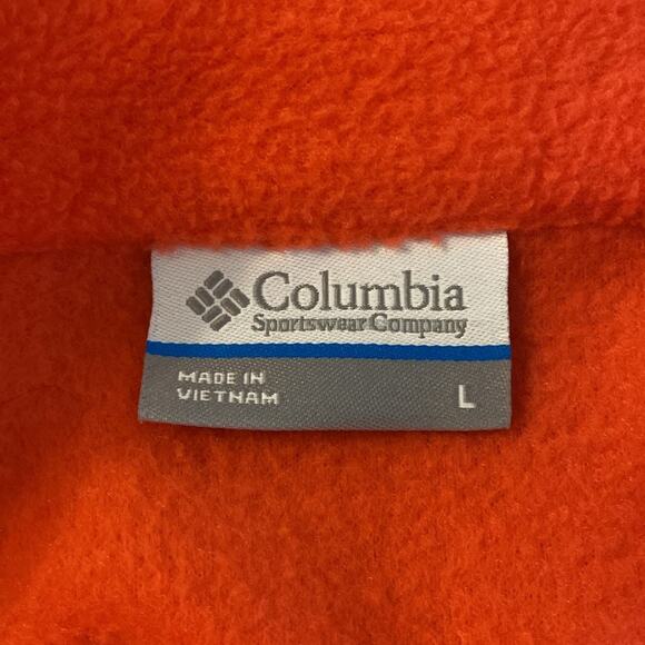 Columbia Classic Fleece Zip Front Jacket Bright Coral Pink Size Large - Picture 3 of 8